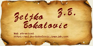 Željko Bokalović vizit kartica